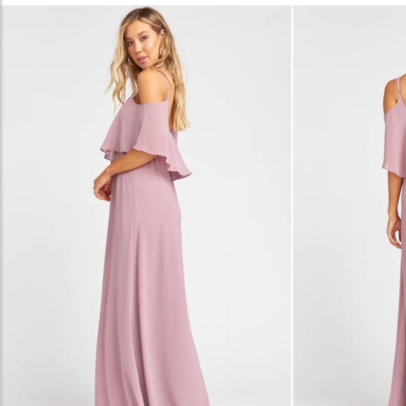 Show Me Your Mumu Caitlin Ruffle Maxi Dress Antique Rose Chiffon - Picture 5 of 5